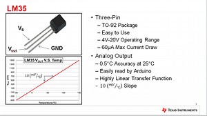 How to Interface the LM35 Analog Temperature Sensor with Arduino | Vídeo | TI.com