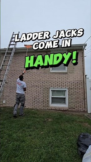 Using Ladder Jacks To Reach High Areas! #shorts