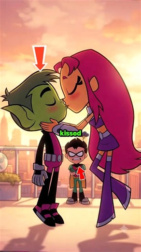 Beast Boy Kissed Starfire Right in Front of Robin! #shorts