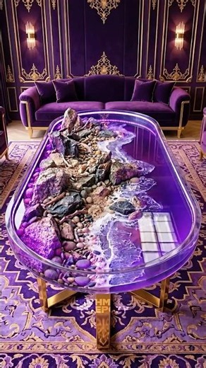 The Most Luxurious Amethyst Beach Resin Table You’ll See Today 😍🌊