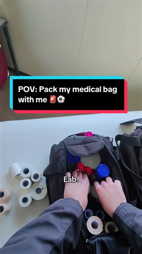 POV: What does a sports therapist working in football have in their medical bag? 🚨🤔⚽️ I have 2 bags: the smaller one I run onto the pitch with dealing with injuries, the bigger one I use for storing extra tapes and other equipment! @Wroxham FC @Physique UK | Pitchside Tape #footballtiktok #nonleague #sportstherapist #pov #fyp
