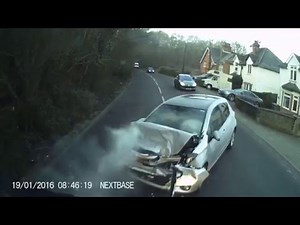 Hgv lorry accident crash head on with car dash cam as seen on car crash britain itv