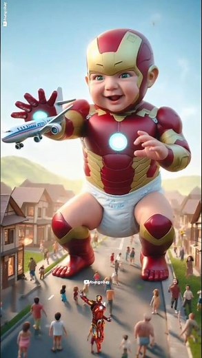 Giant superhero kids chasing a plane #marvel #dc #shorts
