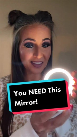 LED Compact Mirror with Ring Light Effect for Makeup Touch-Ups