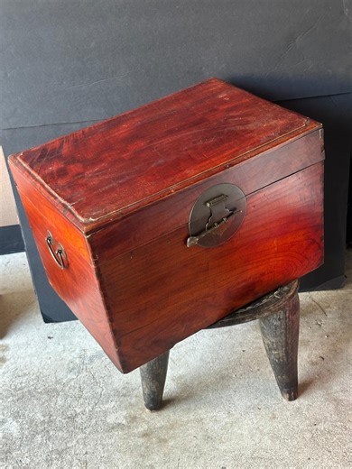 Vintage Chinese Red Lacquered Wood Storage Trunk Chest With Brass Lock – 17.8" - Etsy