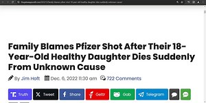 SHOT DEAD...watch this movie! Jim Hoft of GATEWAY Pundit covers this devastating suppressed story of the death of this 18 year old: Family Blames Pfizer Shot After Their 18-Year-Old Healthy Daughter