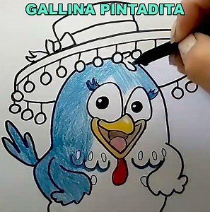 Dibujamos y Coloreamos la Gallina Pintadita | Dibujos para niños