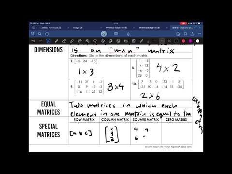 Precalculus - Introduction to Matrices - 10.4