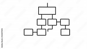 Decision tree, flow chart self drawing animation. Decision tree, flow chart self drawing animation. White background.