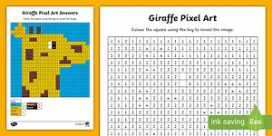 Giraffe Pixel Art Template