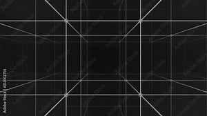 Camera moving into a 3d grid infinite space loop