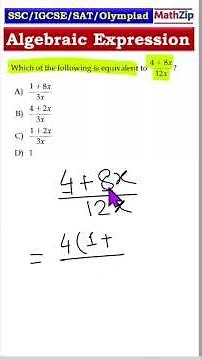 Solving Algebraic Expression