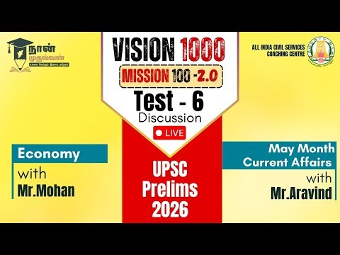 Economy with Mr.Mohan sir and May current affairs with Mr.Aravind sir