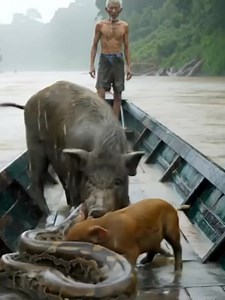 The pigs protect their owner, eat the giant snake, and don’t let it go. Their owner wants to help, but…🤭😲 | It's Interesting