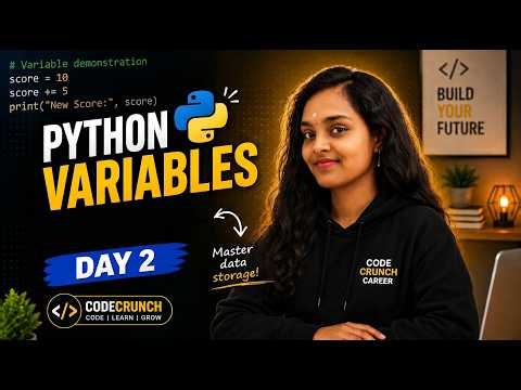 Learn Variables in Python in 10 Minutes | Day 2 | 100 Days of Python | Python daily coding challenge