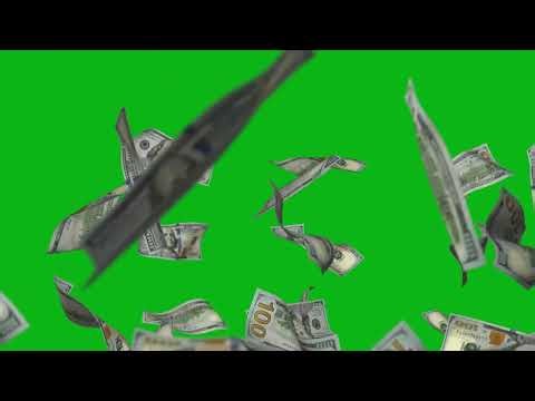 Falling $100 Dollar Bills Green Screen & Black Background Effect