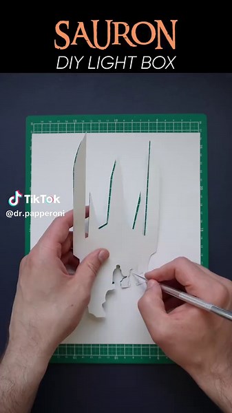 Sauron DIY Lightbox 💡 ✂️ Do you like it? Make the same! You can find full DIY tutorial and printable templates for cutting via the link in my profile description 🔗 #sauron #lordoftherings #lightbox