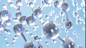A 3D animation of spinning hydrogen molecules