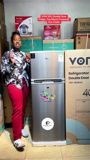 VON 181L Double Door Fridge with Top Mount Freezer