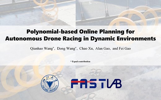 Polynomial-based Online Planning for Drone Racing in Dynamic Environments