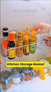 Wall Mounted Kitchen Storage Basket #storagebasket #kitchenorganizer