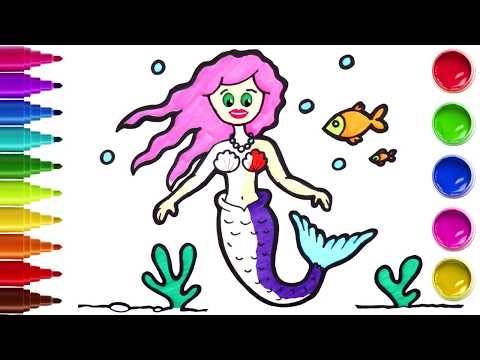 How To Draw A Mermaid Step-by-Step 🧜‍♀️ | Easy Drawing For Beginners | HooplaKidz How To