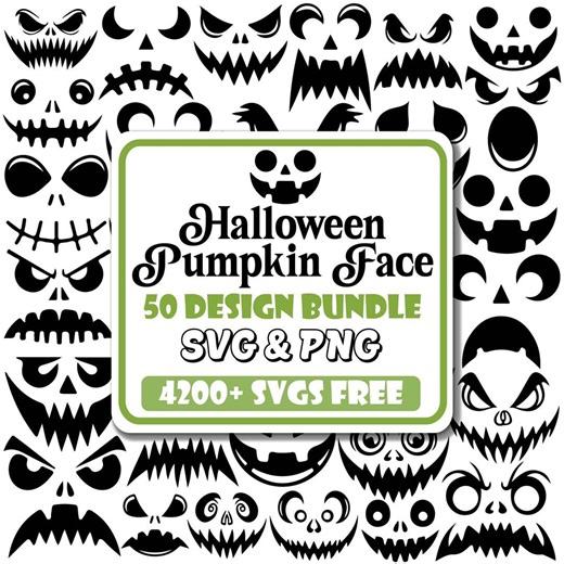 Halloween Pumpkin Faces SVG Bundle: Spooky Lantern Designs (digital Download) - Etsy