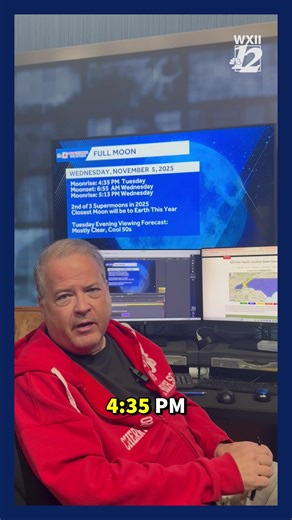 Step outside tonight and take a look at the Supermoon. This is the closest the moon will get to the Earth this year and the biggest it will look. Beautiful night for it too, should be mostly clear for viewing. | WXII 12 NEWS