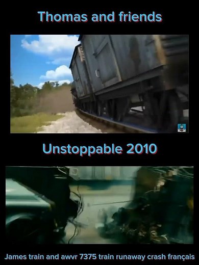 James train and awvr 7375 train runaway crash français