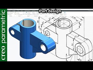 Creo part modeling tutorial | Machine part-08 in Creo Parametric