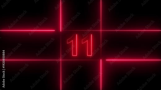 Neon twenty Minute Digital Timer. 20 Minute Digital Negative Countdown. seconds on black background 20 minute countdown timer 20 minute countdown from 20 seconds to 0 minute.4k video motion graphic.