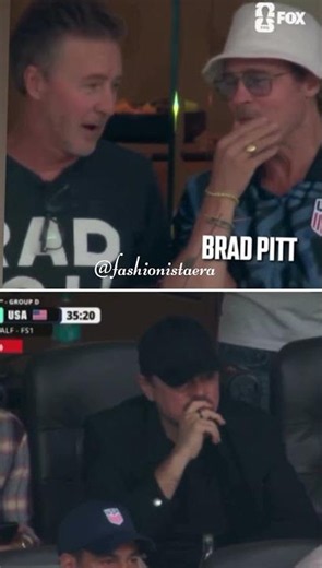 Leonardo DiCaprio & Brad Pitt Spotted at FIFA World Cup Match