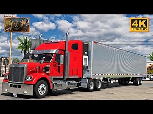 Freightliner Coronado w/ DD60 | Yuma - Oxnard | ATS Gameplay 4K + wheel cam