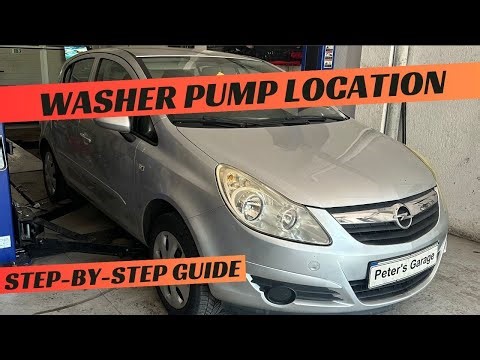 Opel Corsa D Windscreen Washer Pump location replacement
