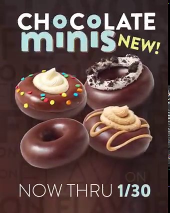 Mini doughnuts, mouthwatering flavor! If you haven't tried our irresistible Chocolate Glazed minis yet, what are you waiting for? 😉 | Krispy Kreme Doughnuts