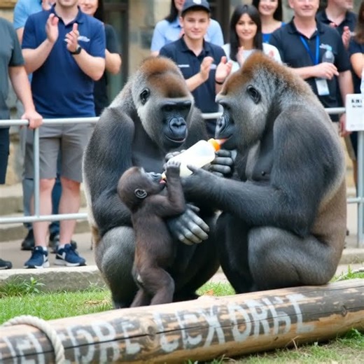 The baby Gorilla wants the Milk Bottle