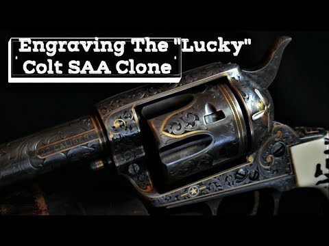 Hand Engraving - Lucky's Great Western Arms, Colt Single Action Army clone