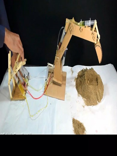 Amazing Science Project for student - DIY JCB Excavator Machine from cardboard #diy #craft #jcbmachines #scienceproject #experiment #excavators #projects #viral