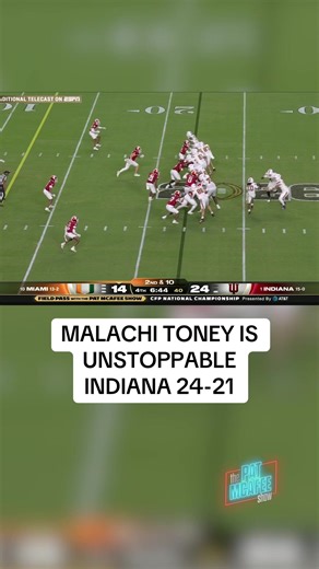MALACHI TONEY IS UNSTOPPABLE @Indiana University @Miami Hurricanes #PMSBigCollegeGame #indianafootball #miamifootball #patmcafee #thepatmcafeeshow