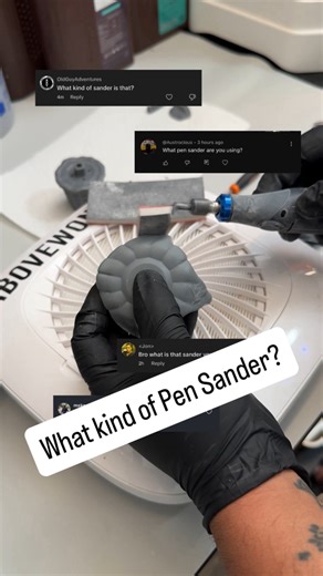 Processing resin 3D prints how to sand tutorial: The pen sander came from the finishing tools kit from @formlabs the dust collectors from a random nail salon supply store. #3dsculpting #nomadsculpt #formlabsform4 #resin3dprinting #designertoys | Michael Wong