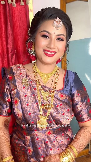 Bridal Makeup for this beautiful bride Purabi wearing Assamese bridal attire from @niharikasilkfactory 🦋 #makeupartistnandita #assamesebride #assamesewedding #sadormekhela #bridalmakeup #guwahatimakeupartist | Makeup Artist Nandita - Guwahati