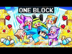 SURVIVING on ONE LUCKY BLOCK With EVERY CRAZY FAN GIRL!