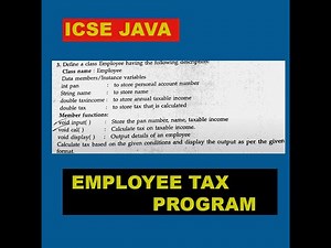 ICSE Class 10 Java | Employee Tax Calculation Program (Solved with Full Explanation)
