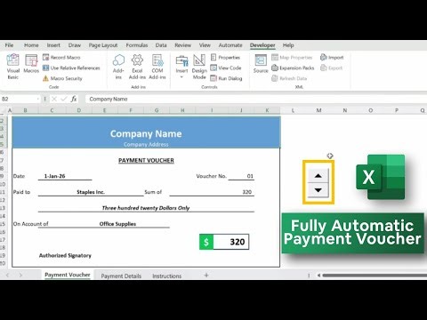 How to Create an Automatic Payment Voucher in Excel l Learn Accounting Pro Studio