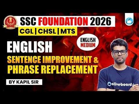 SSC English Preparation 2026 | Sentence Improvement & Phrase Replacement | CGL CHSL MTS | Oliveboard