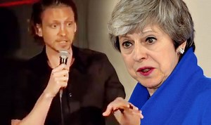 Audience ERUPTS in laughter after BRILLIANT joke about Theresa May