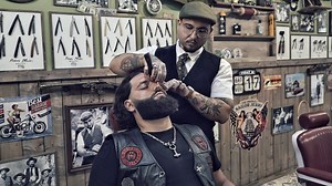 💈 ASMR - BIKER came for a BEARD TRIM and left with a PIECE OF ART 👌 | Hair Hood