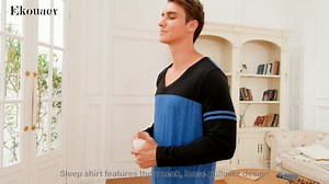 Watch Ekouaer Nightgowns Mens V Neck Loungewear Nightshirts on Amazon Live