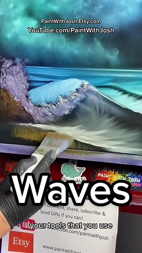 #HowToPaint #Waves in 1 min! #PaintWithJosh #OilPainting #BobRossPainting #NextBobRoss #HowTo #HowToPaint #LearnToPaint #JoshKirkham #ArtTeacher #YouTube #Tutorials #Tutorial #YouTuber #Tiktok #LearnSomethingNew #BobRoss #PBS #PaintingHacks #PaintingTips #PaintingTricks #100kArtist #ArtistsOfTiktok #NatureArt #LandscapePainting #WetOnWet #Art #Paint #Painting #FYP