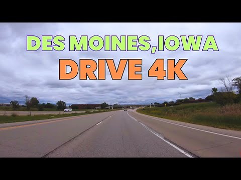 4K Highway Driving Tour | Throughout I-235 and I-35 | Des Moines Metropolitan Area | Iowa, USA